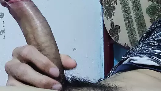 Cock massage ends in cumshot in closeup