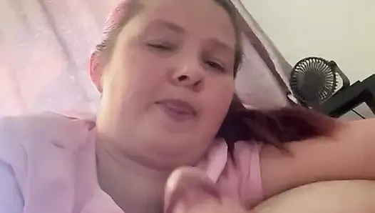 Sucking his thick cock