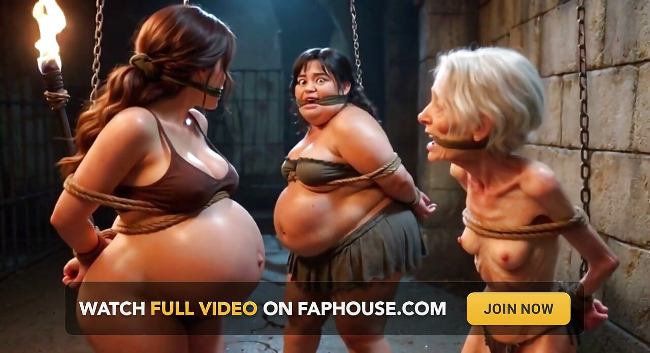 Weak Trio: Pregnant, SSBBW and Granny Tied up in Bondage Cell