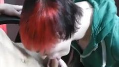Red haired twink sucks his boyfriends uncut dick