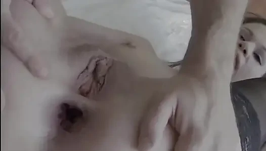 Anal Fisting and an Old Big Cock in the Ass for This Young Slut