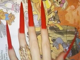 Złom czerwone długie ekstremalne paznokcie Lady Lee (krótka wersja wideo)