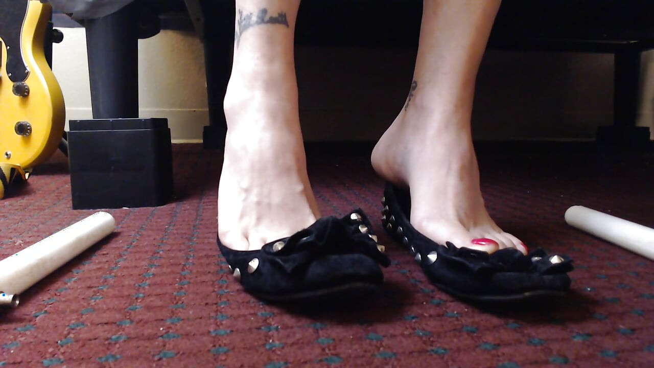 Zapatillas de ballet rojas en el trabajo