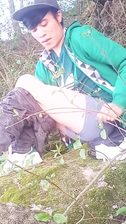What happens behind the scenes after filming a gay twink’s massive outdoor precum cum ejaculation Cleanup & admiring the scenery | Clip 2