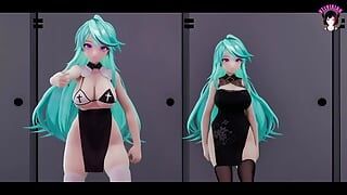 Ziyan x2 - Hot Dancing In Sexy Dress and Gradual Undressing