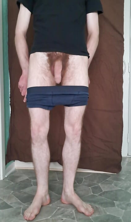 Swinging my cock around and masturbating half naked