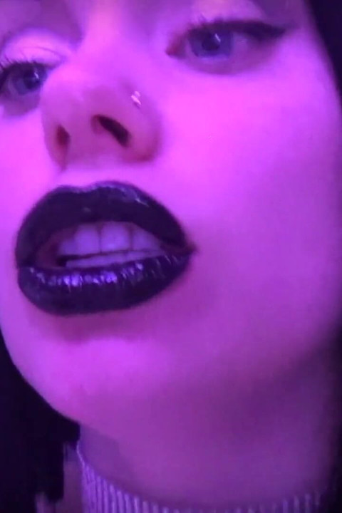 Glossy black lips