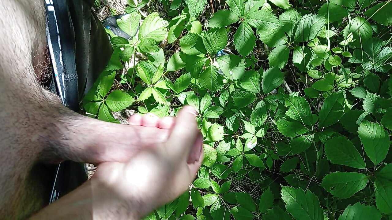 Outdoor Solo handjob until cum