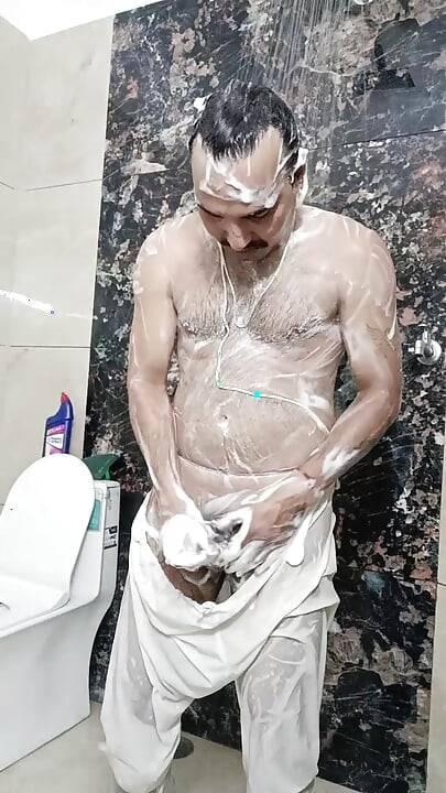indian desi man enjoy sex and shower with police uncle