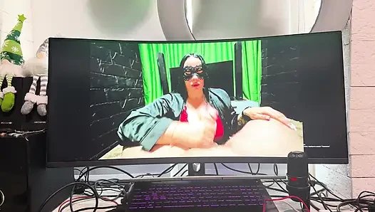 Stepmom sucks while I watch her video