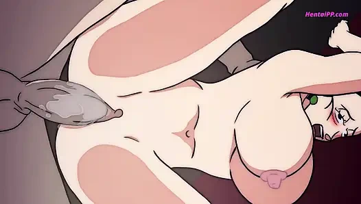 Chi-Chi nahm drei schwänze - in ihren mund, in ihre muschi, in ihren arsch. Alles auf einmal (Cartoon)