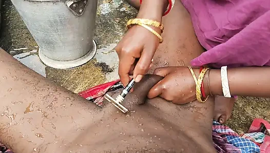 Indian desi wife Ne Bal kata hai