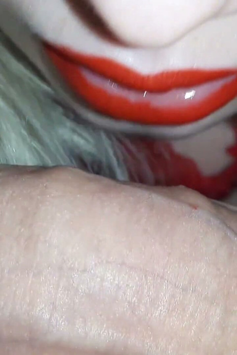 Red blowjob queen, sucking cock for halloween, watch to the end, who showed up ......