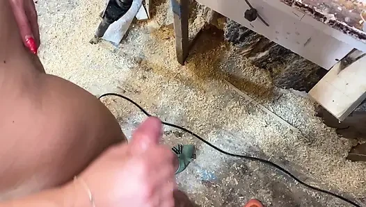 Garage Fucking with Soft Cock, Hanjob Until Cumshot