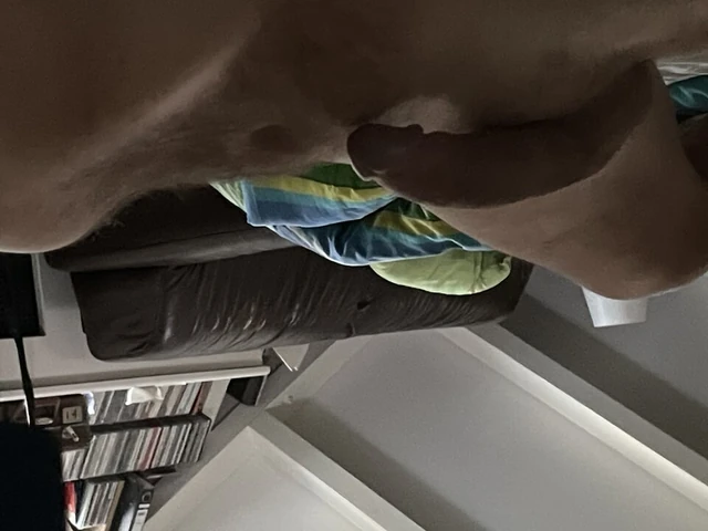 Playing with hard morning dick
