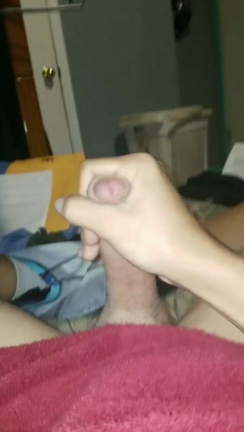 Cum shot in the bed