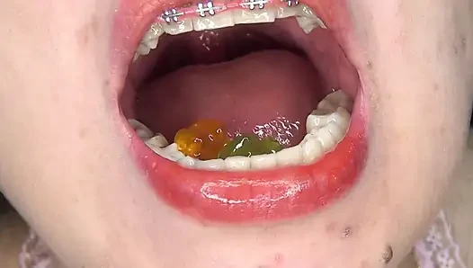 Swallowing Large Gummy Bears, Putting Them in the Vagina
