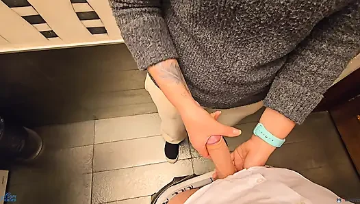 Stranger cum in my panties in restaurant toilet
