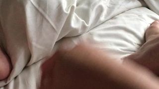 Milf wife moaning loudly while pounding her pussy hard!