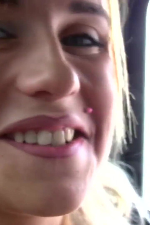 Blonde teen in fishnets gets fucked outdoors