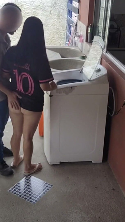Married housewife pays washing machine technician with her ass while cuckold husband is away | Clip 1