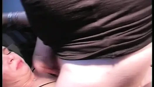 Fat German redhead bitch teases two horny dudes