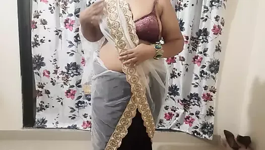 hot naughty Indian desi bhabhi getting ready for her secret boyfriend