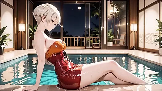 Can't Resist her Shine: Platinum Semok di Kamar Tidur Korset Merah Panas