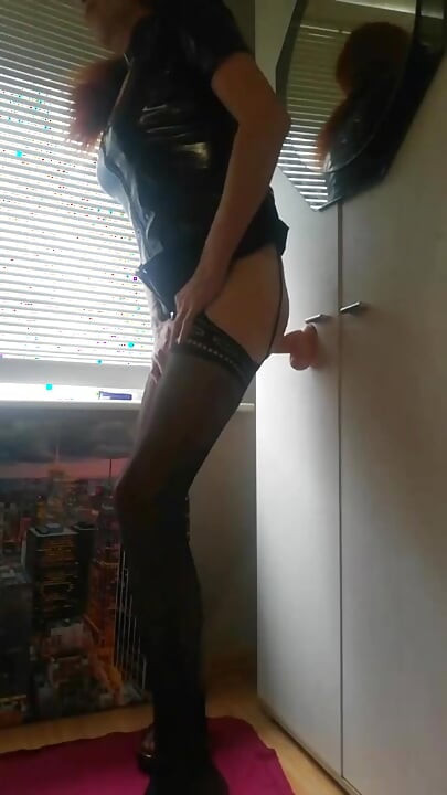 Fucking ass a 28 cm dildo