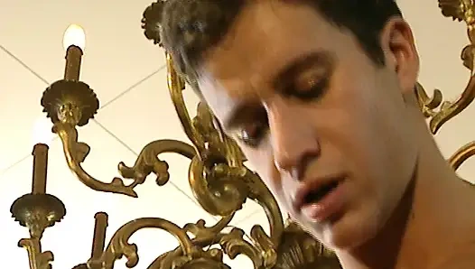 Double Penetration and gangbang with a busty brunette