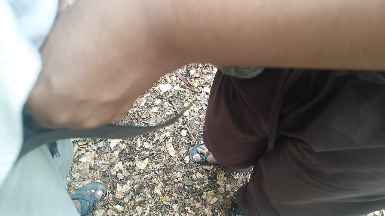 Housewife outdoor sucking cock
