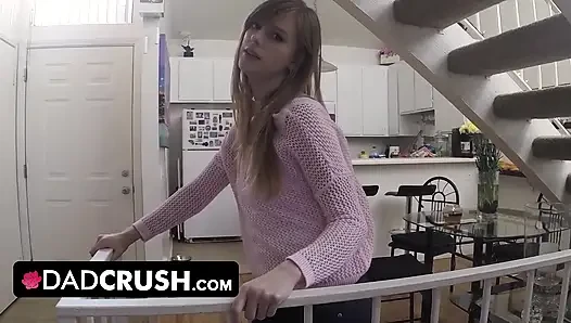 DadCrush - Horny Babe Strips Naked And Gets Her Hairy Pussy Plowed Hard By Big Throbbing Cock