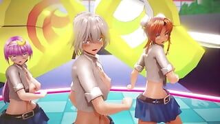 MMD R-18 Аниме-девушки сексуально танцуют, клип 285