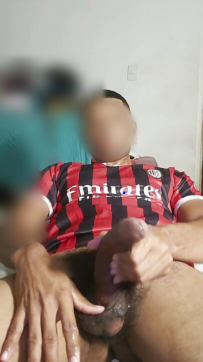 Young Indian man with the biggest cock in the world masturbates