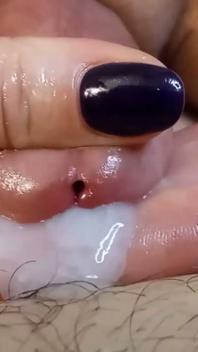 The swollen dick cums profusely from the friction of the frenulum | Clip 1