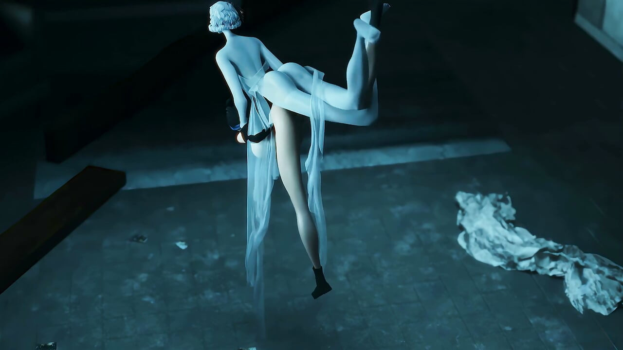 Riley the Ghost Gal Fucked by Futanari Big Dick Silver Lady - 3D Animation