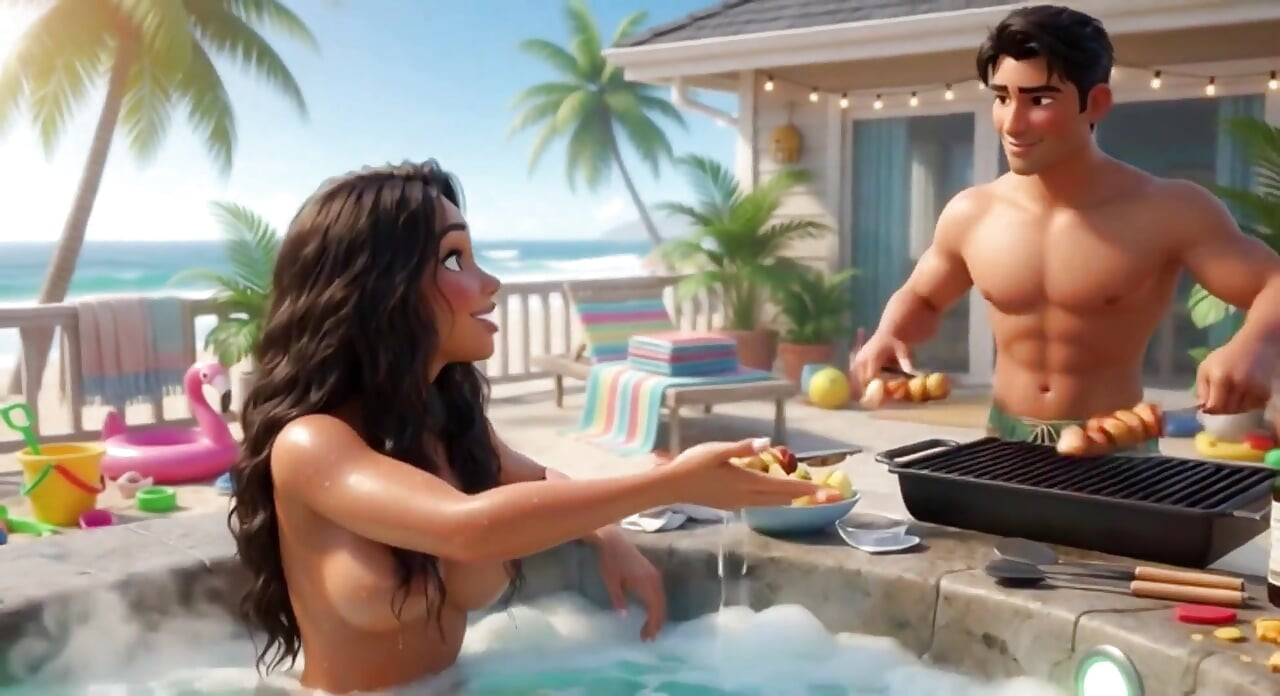 Beach House Jacuzi'de Partnerimin En Yakın Arkadaşıyla Gizli Yaz Sıcağı (Ai tarafından Üretildi)