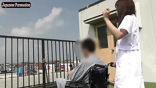 Stunning Nurse Lady Gets Thrilling Daylight Exposure on the Care Facility Rooftop in Uniform - Part1