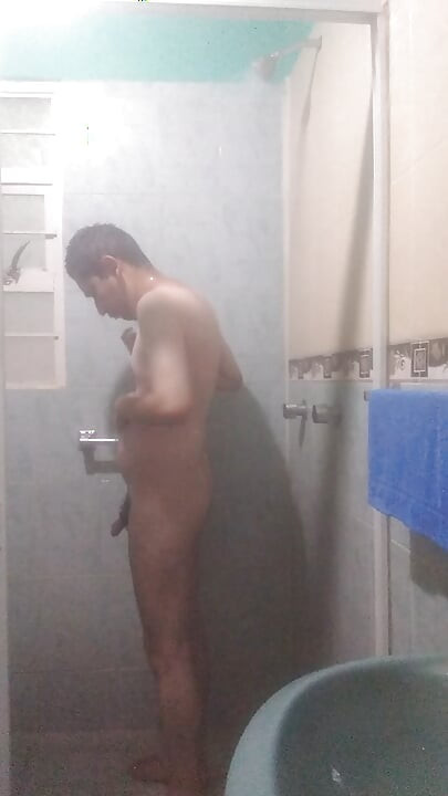 Man in the shower
