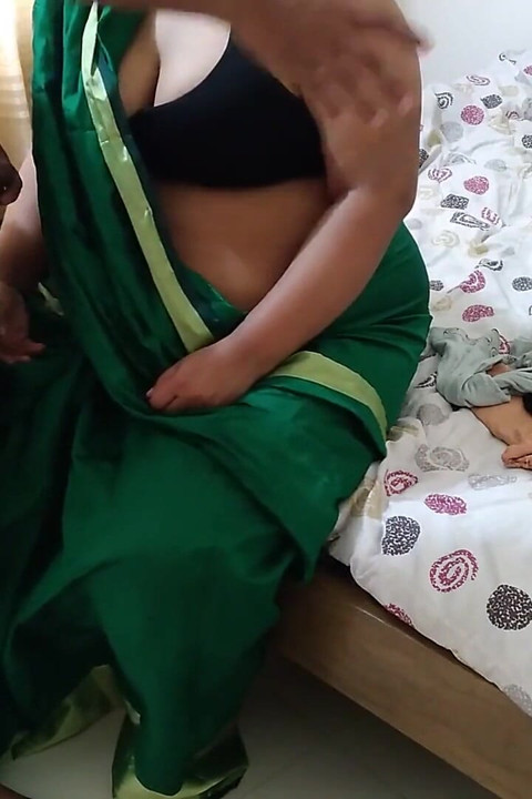 When the Desi mother-in-law was applying lipstick, the son-in-law came and was fucked