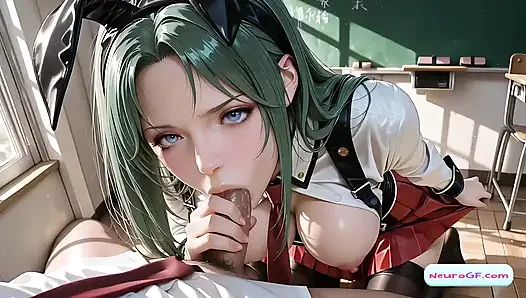 Busty AI college hottie in class pulls you into hot deep sex