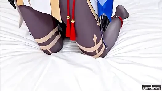 Cewek cantik dengan kostum cosplay ini terinspirasi dari genshin style yang lagi pamer lekuk tubuh aduhainya - pov sampai dicrot di dalam - pov