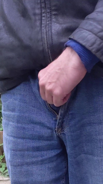 Tiny Cock Growing Bigger and Cumming Outdoors, Leather Jacket and Jeans - Rockard Daddy