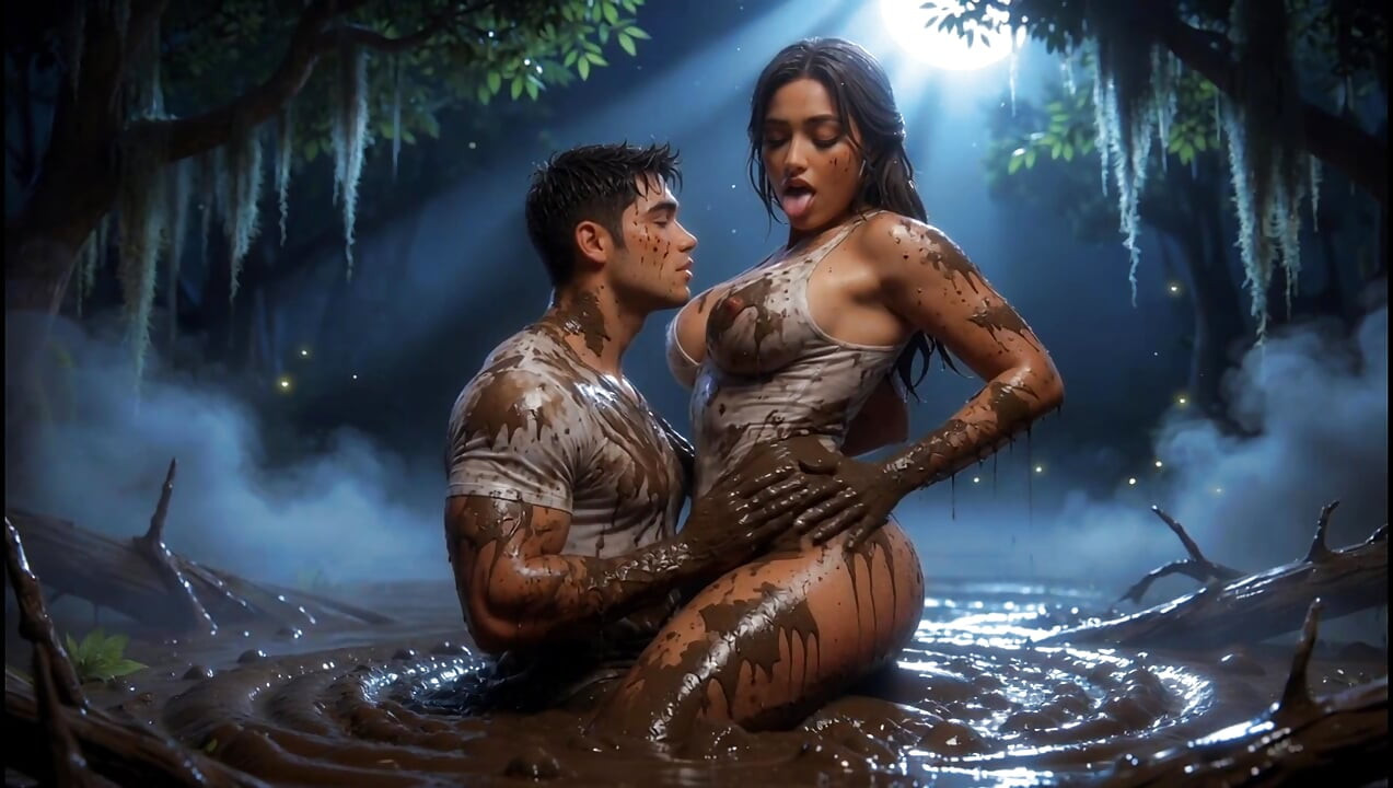 Stepbrother & Stepsister - Midnight Mud Secret (AI generated)