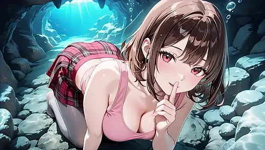 Hentai kızı gizli sualtı mağarasında sert sikiliyor - büyük dölleme taşması