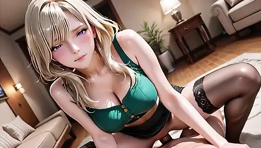 Busty Blonde Goddess Gets Filled Deep on Luxury Living Room Sofa