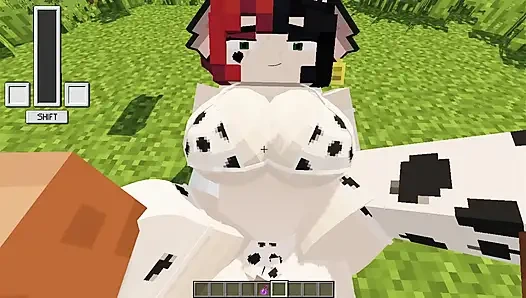 Beautiful girl dressed as a cow wants me to milk her and give her my milk