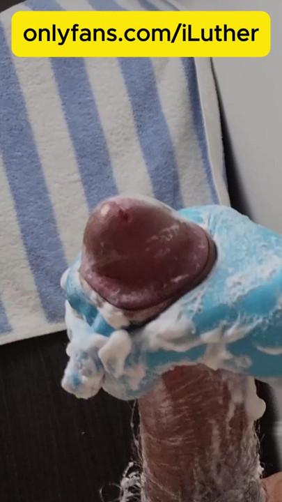 Mushroom head cock hard masturbating nude male moaning when huge uncut cock on home made amateur video.