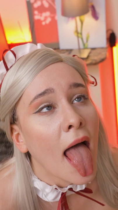 Lovely Maid Ally Horny Tickles Her Pussy with a Pointy Dildo