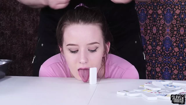 Oral slave teen sucks on dom’s cock